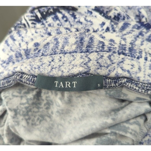 TART Brand Maxi Dress Faux Wrap Blue Print Boho Batik Stretch Super Soft 1X XL - Picture 4 of 5